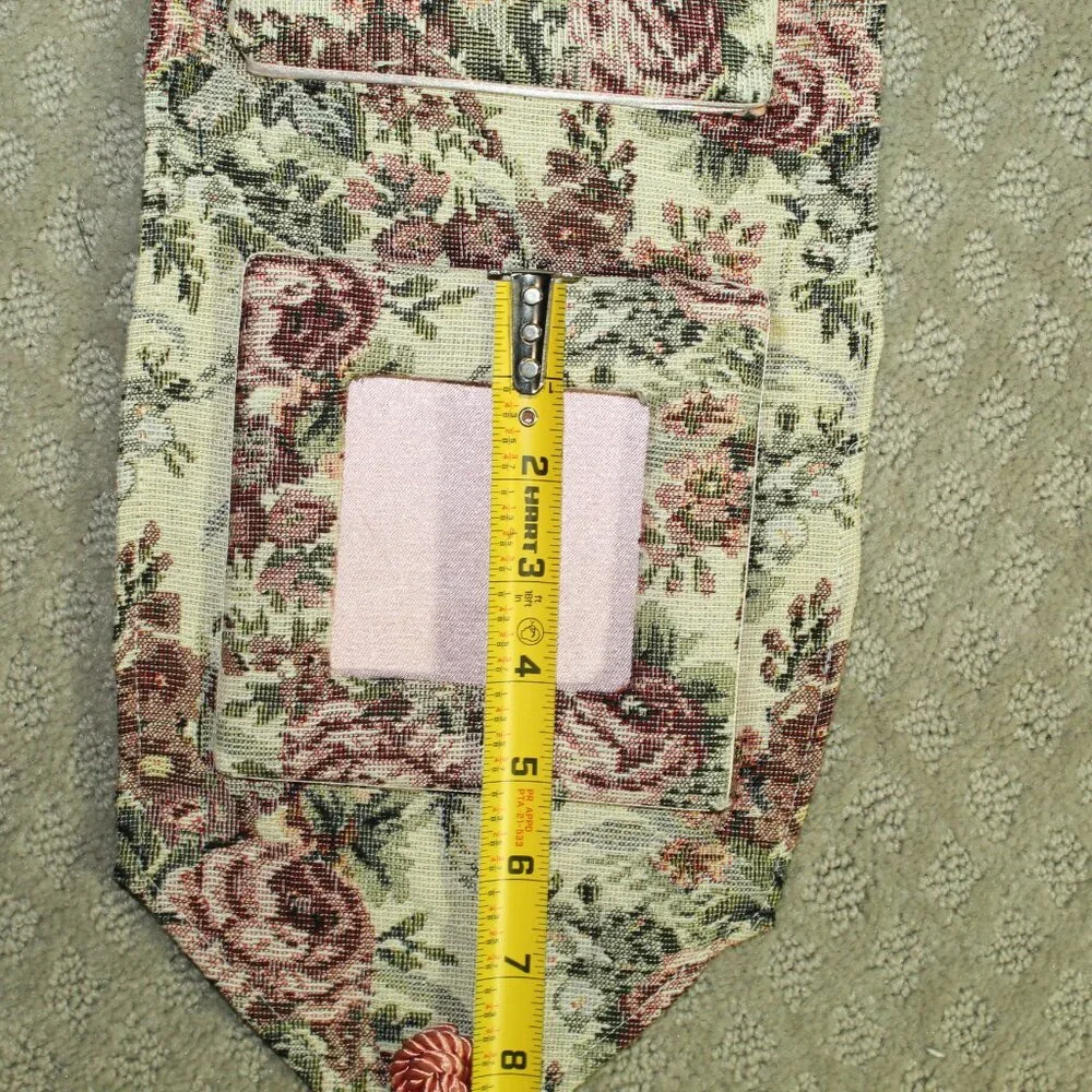 Vtg Mauve Maroon Ivory Fabric Tapestry Hanging 3 Frames Tapestry a 3x3 & (2) 3x5